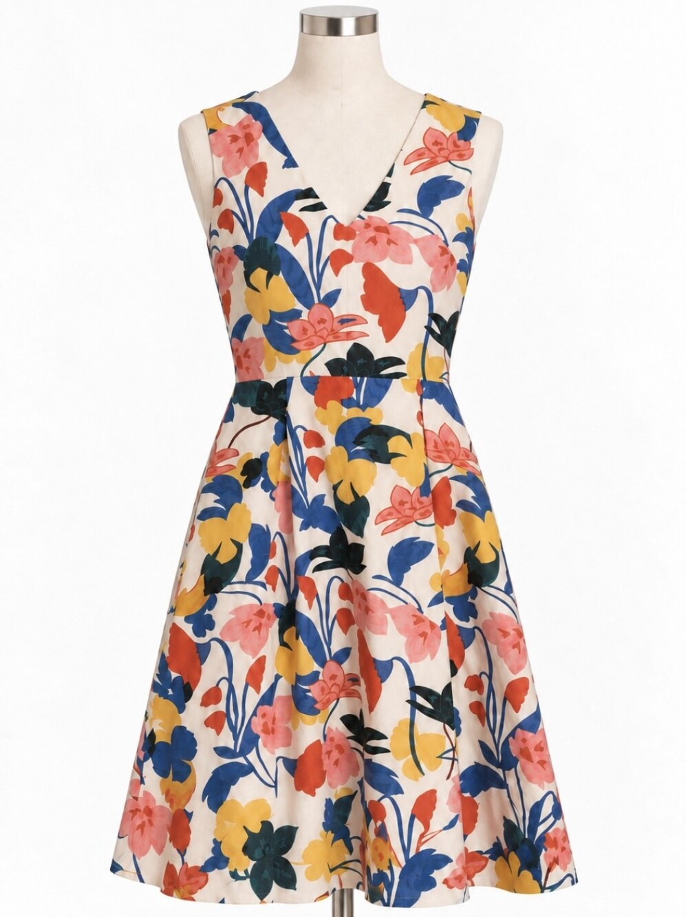 J. Crew Multi-Color Floral Sleeveless Fit & Flare Dress